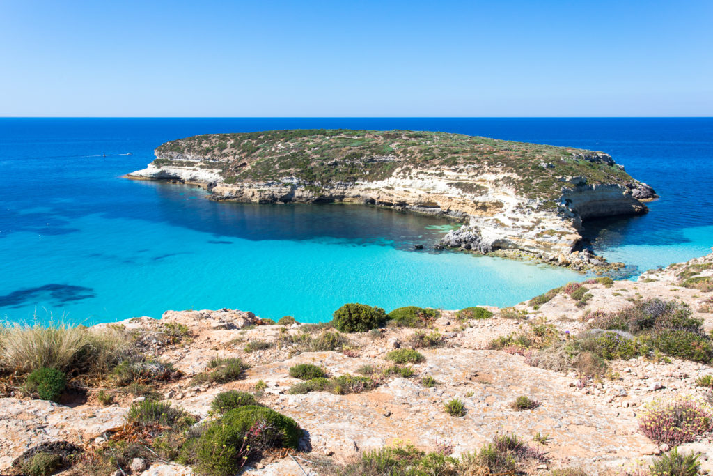 The island of Lampedusa, Italy